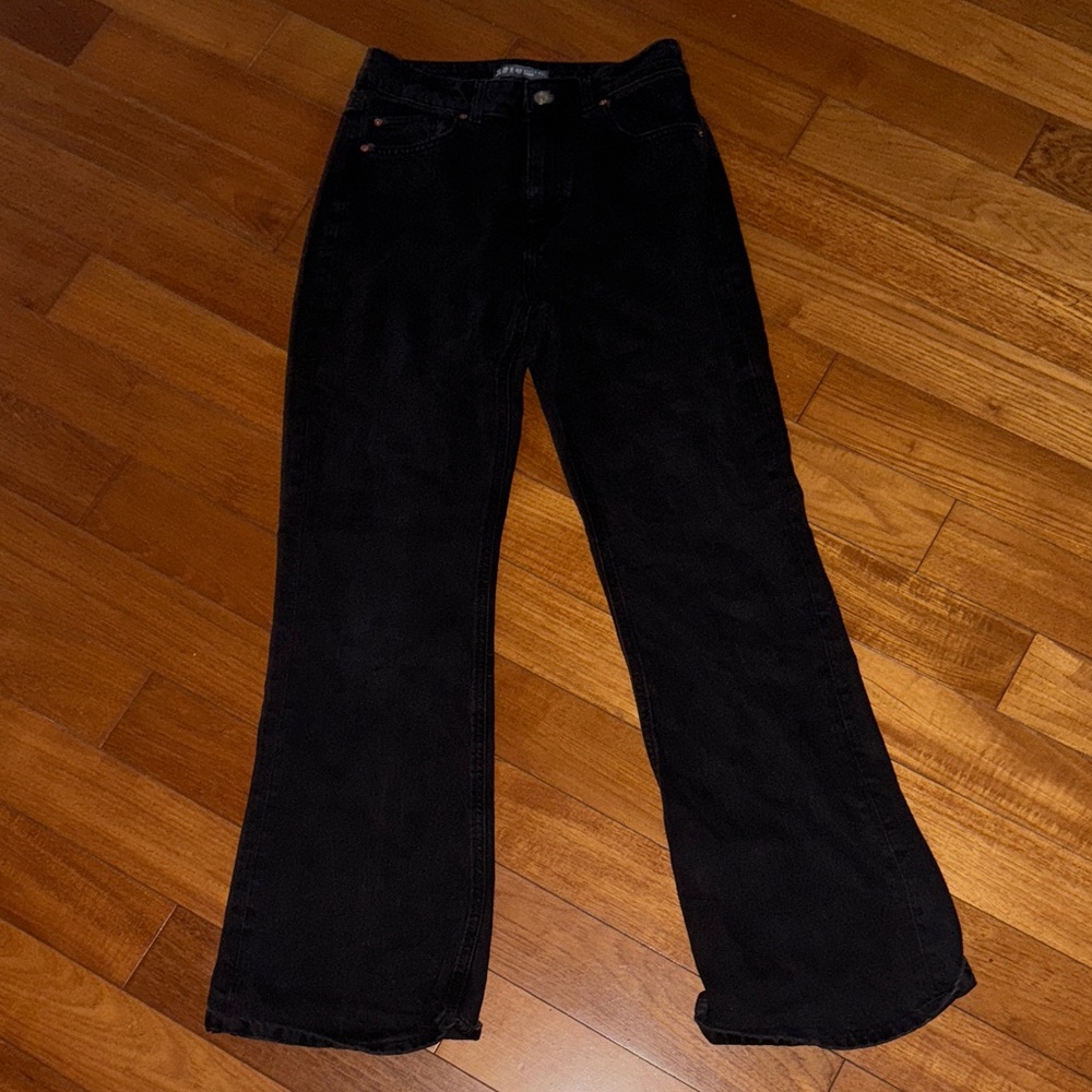Black Wide-Leg pants denim & co Primark EU size 6 US straight wide leg jeans - Picture 2 of 7